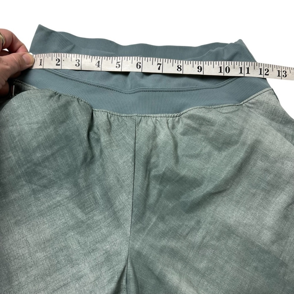 Athleta Women Nolita Tapered Leg Green Printed Jogger Crop Pants SZ 4 Tux Stripe - Picture 7 of 10